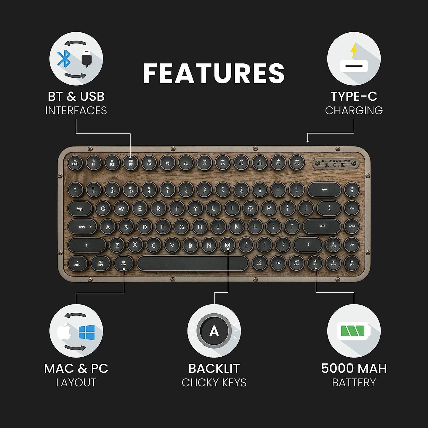 AZIO Retro Compact Elwood Keyboard
